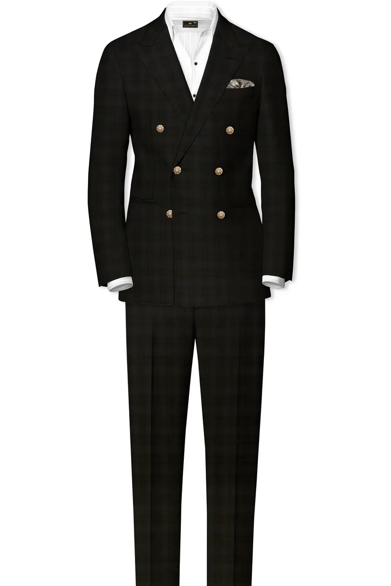 Onyx Black Subtle Plaid Woolrich Pant 7