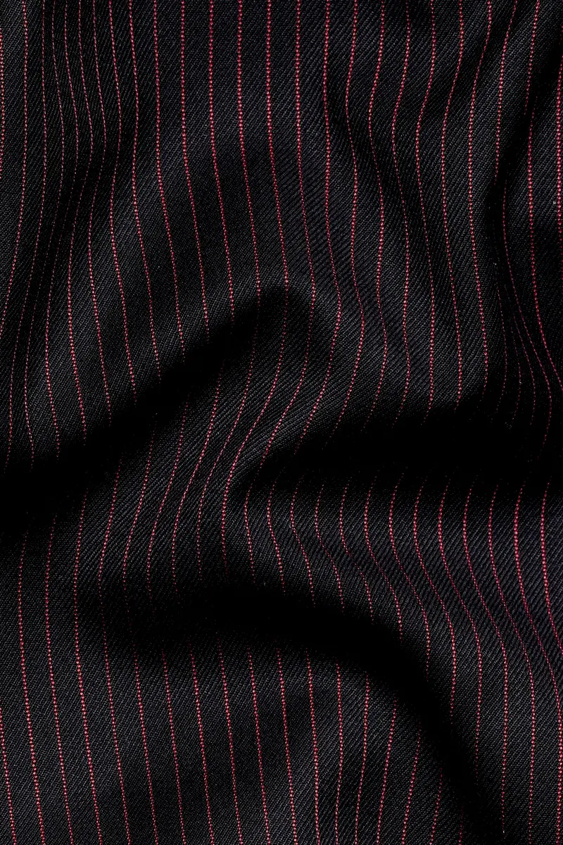 Onyx Maroon And Mandy Pink Striped Wool Rich Waistcoat 3