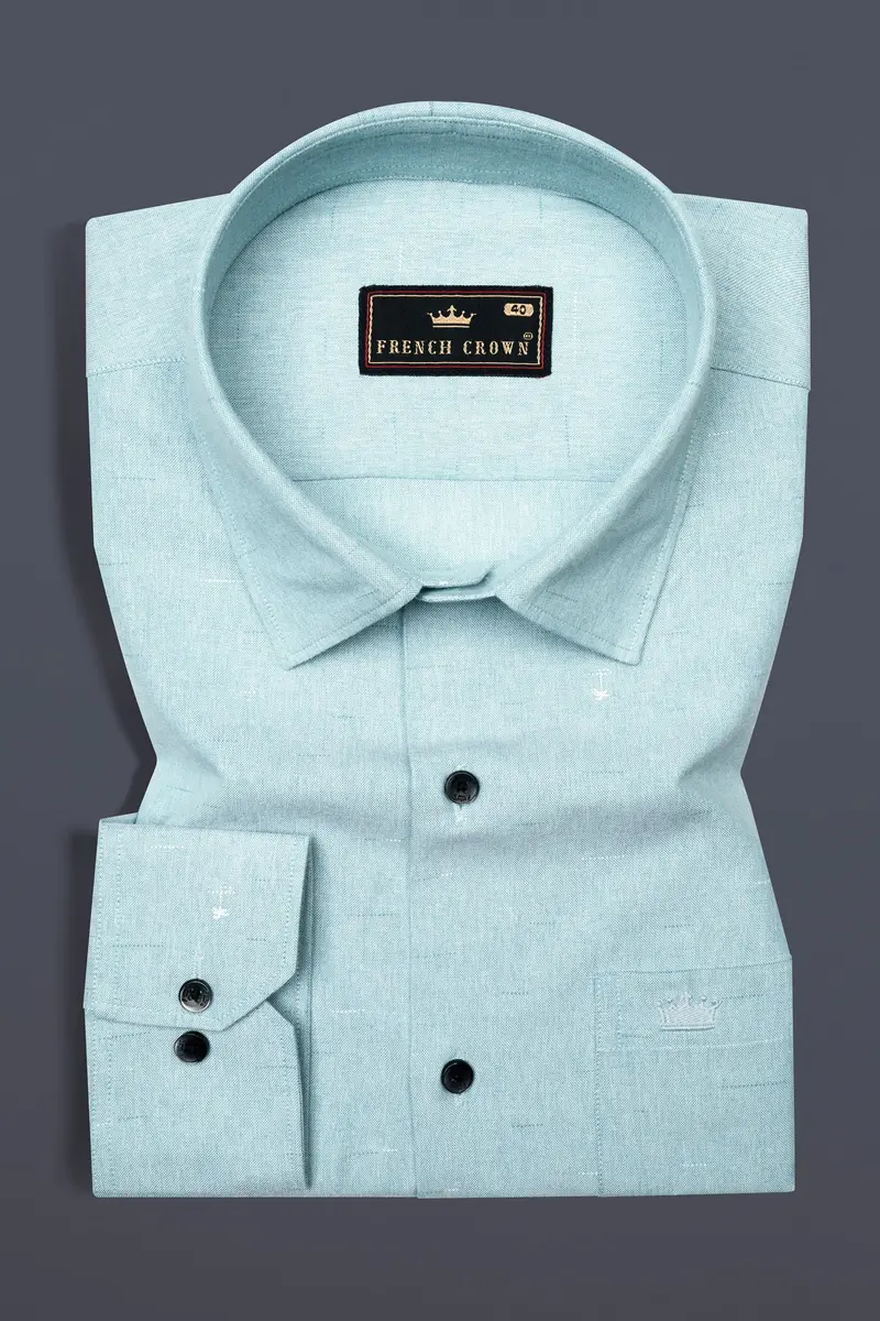 Opal Green Royal Oxford Designer Shirt 4