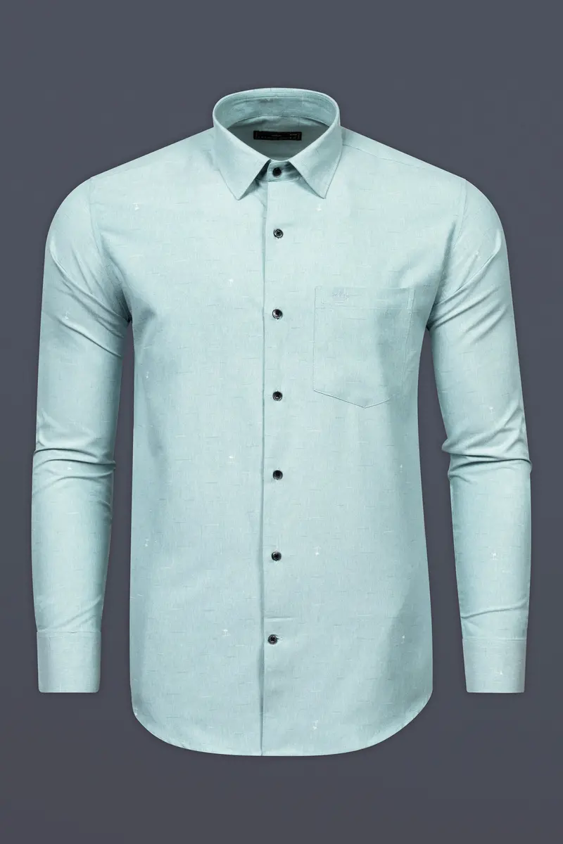 Opal Green Royal Oxford Designer Shirt 5