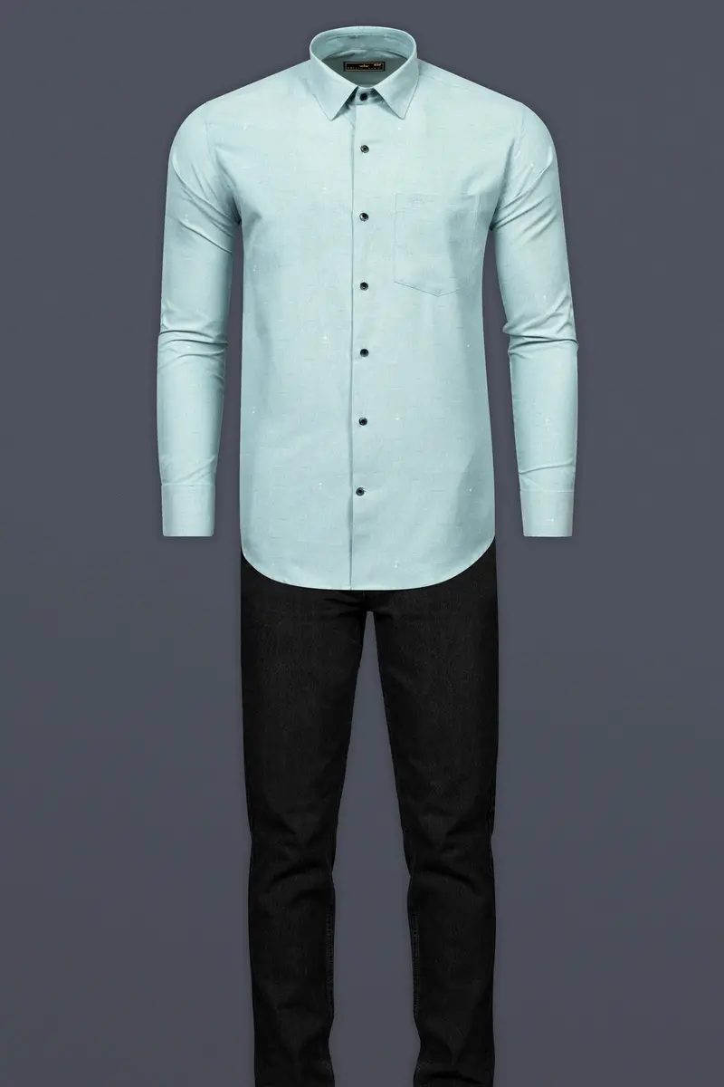Opal Green Royal Oxford Designer Shirt 7