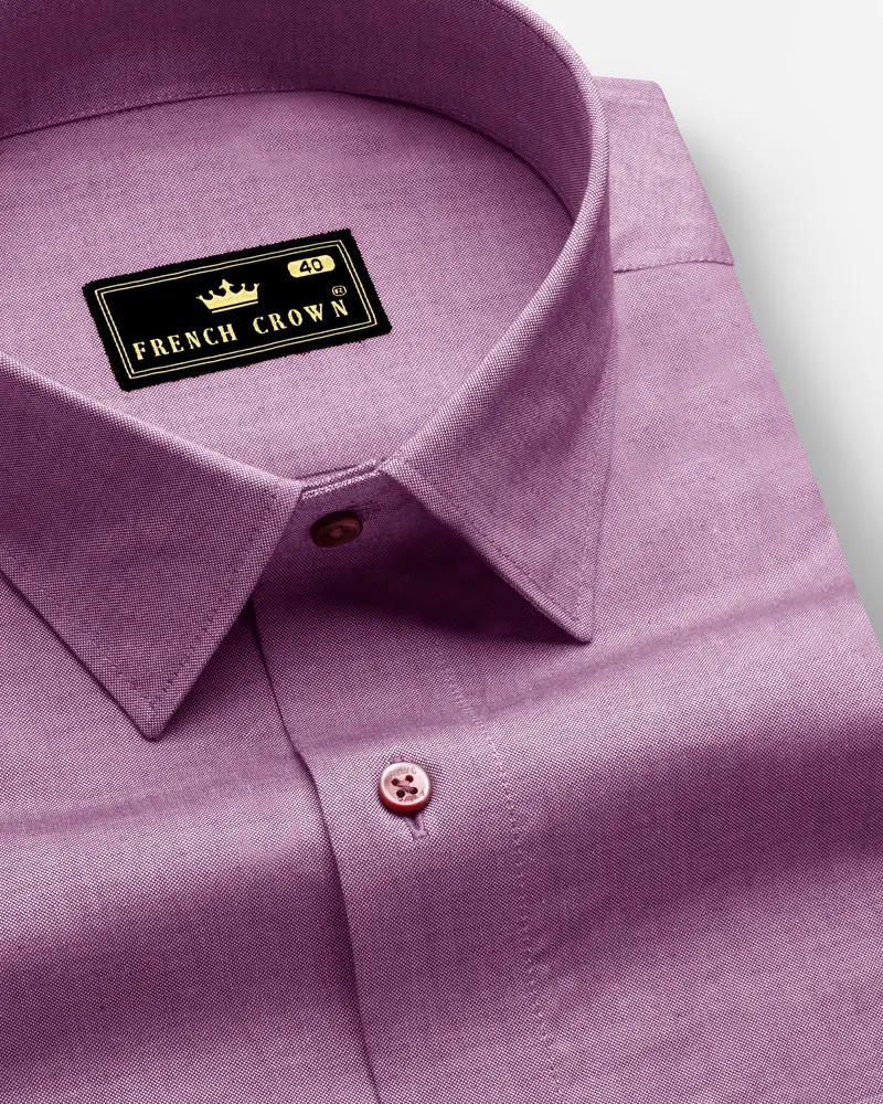Opera Mauve Pink Chambray Textured Premium Cotton Shirt 1
