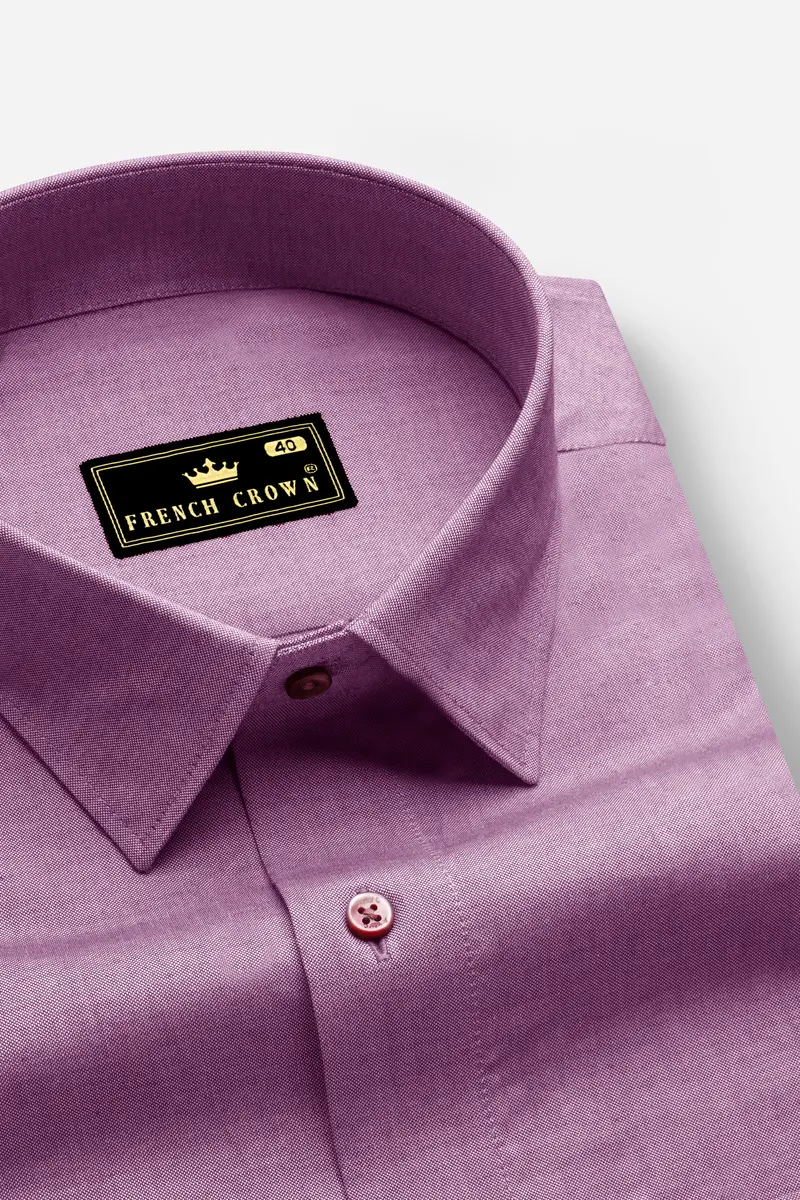 Opera Mauve Pink Chambray Textured Premium Cotton Shirt 2