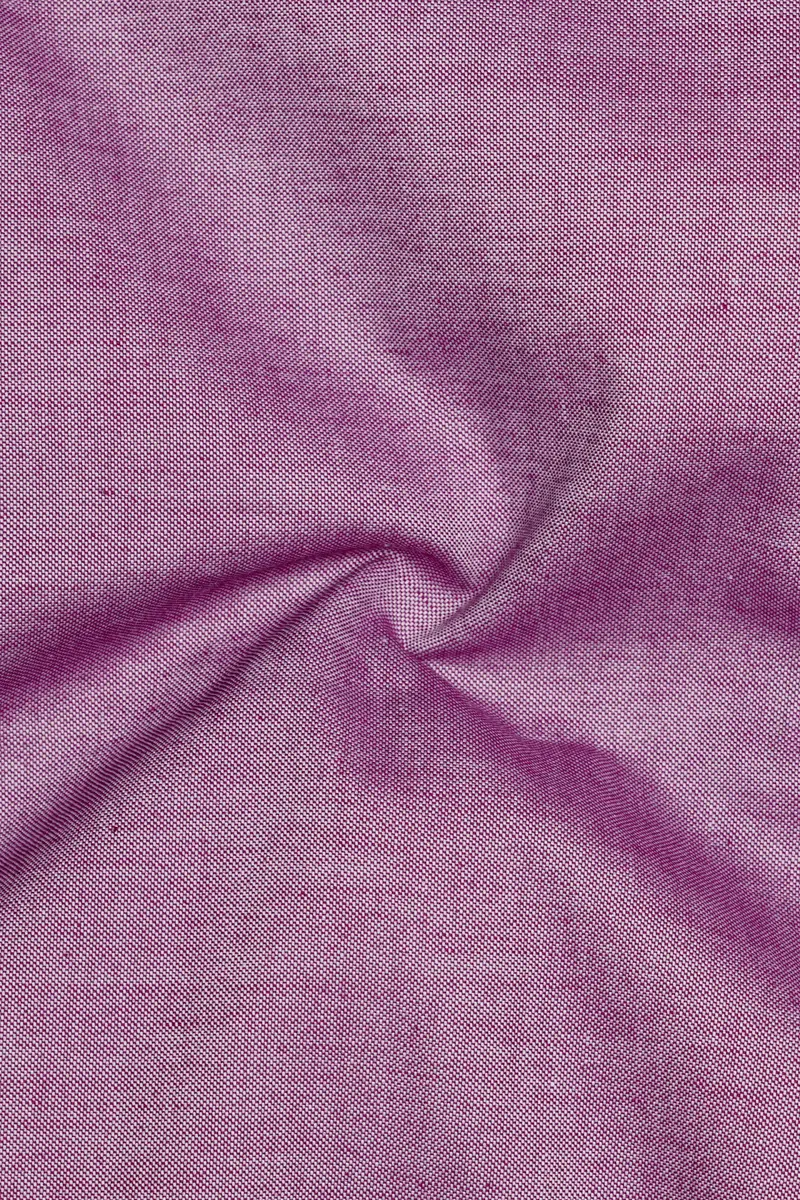 Opera Mauve Pink Chambray Textured Premium Cotton Shirt 3