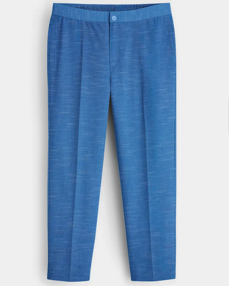 Opulen-Horizon Blue Dobby Textured Premium Cotton Lounge Pant 1