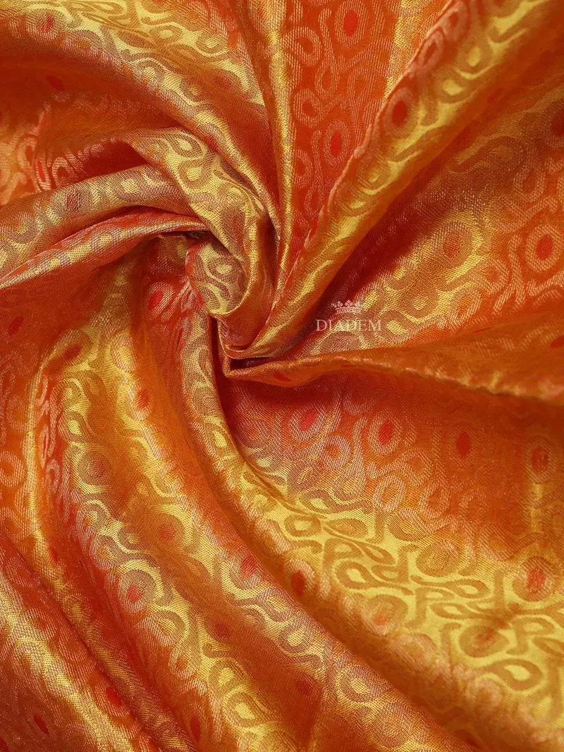 Orange Soft Silk Saree With Zari Butta Design On The Body With Contrast Border 2