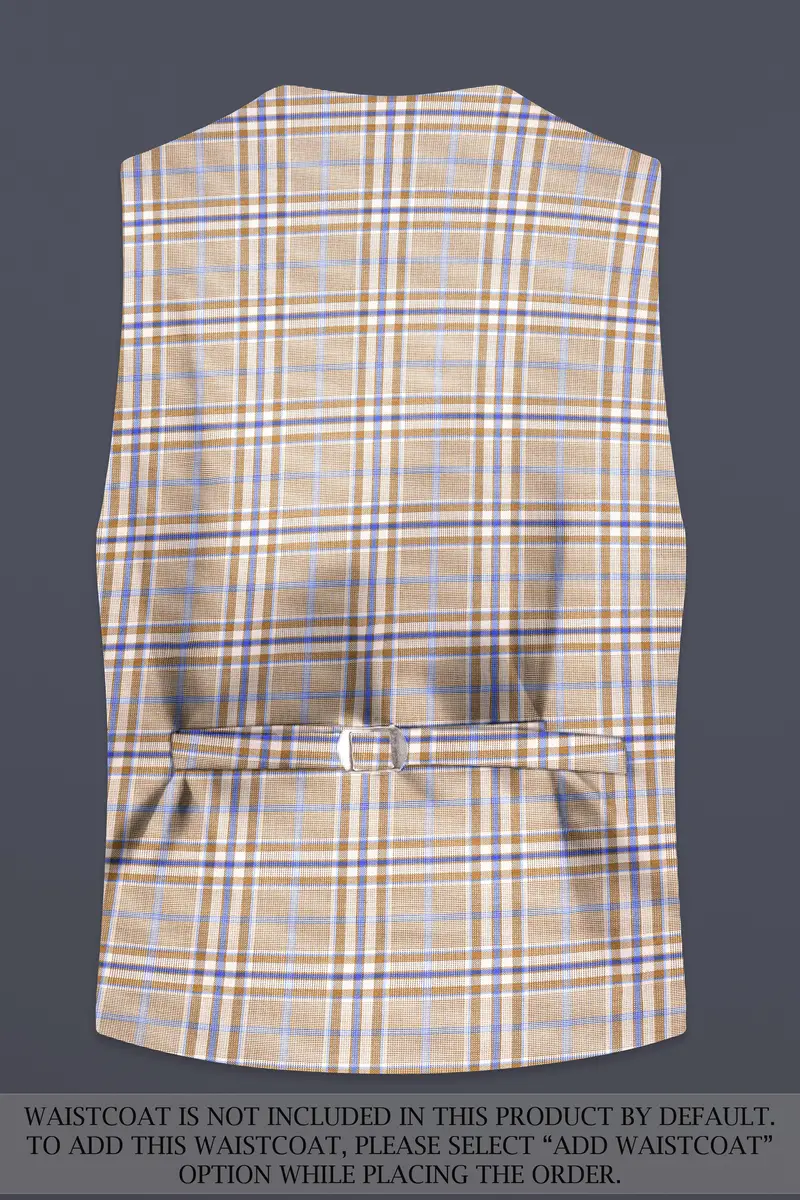 Orchid Cream And Wild Blue Plaid Wool Rich Single Breasted Suit 17