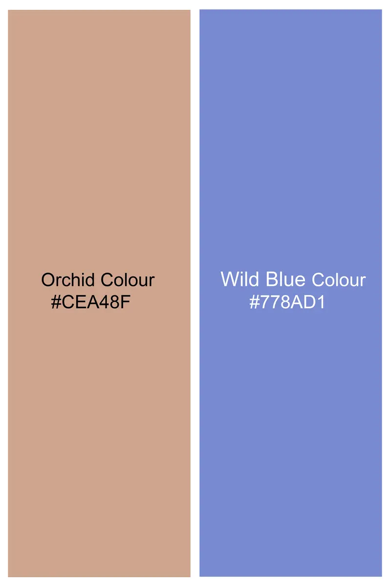 Orchid Cream And Wild Blue Plaid Wool Rich Single Breasted Suit 18