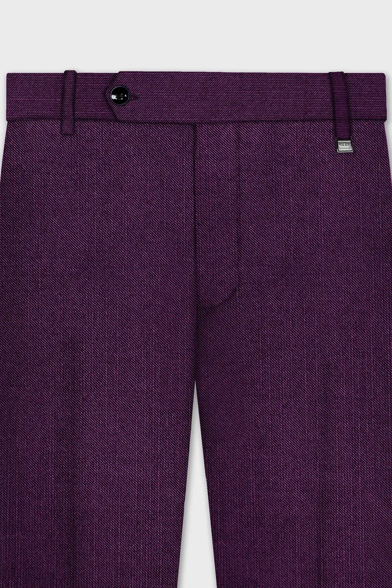 Orchid-Grape Purple Solid Wool Rich Double Breasted Slight Stretch Suit 13