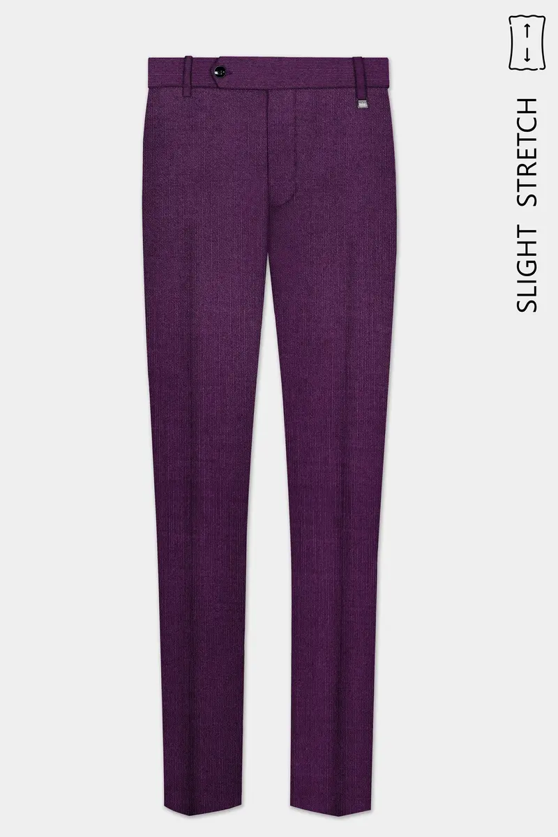 Orchid-Grape Purple Solid Wool Rich Double Breasted Slight Stretch Suit 14