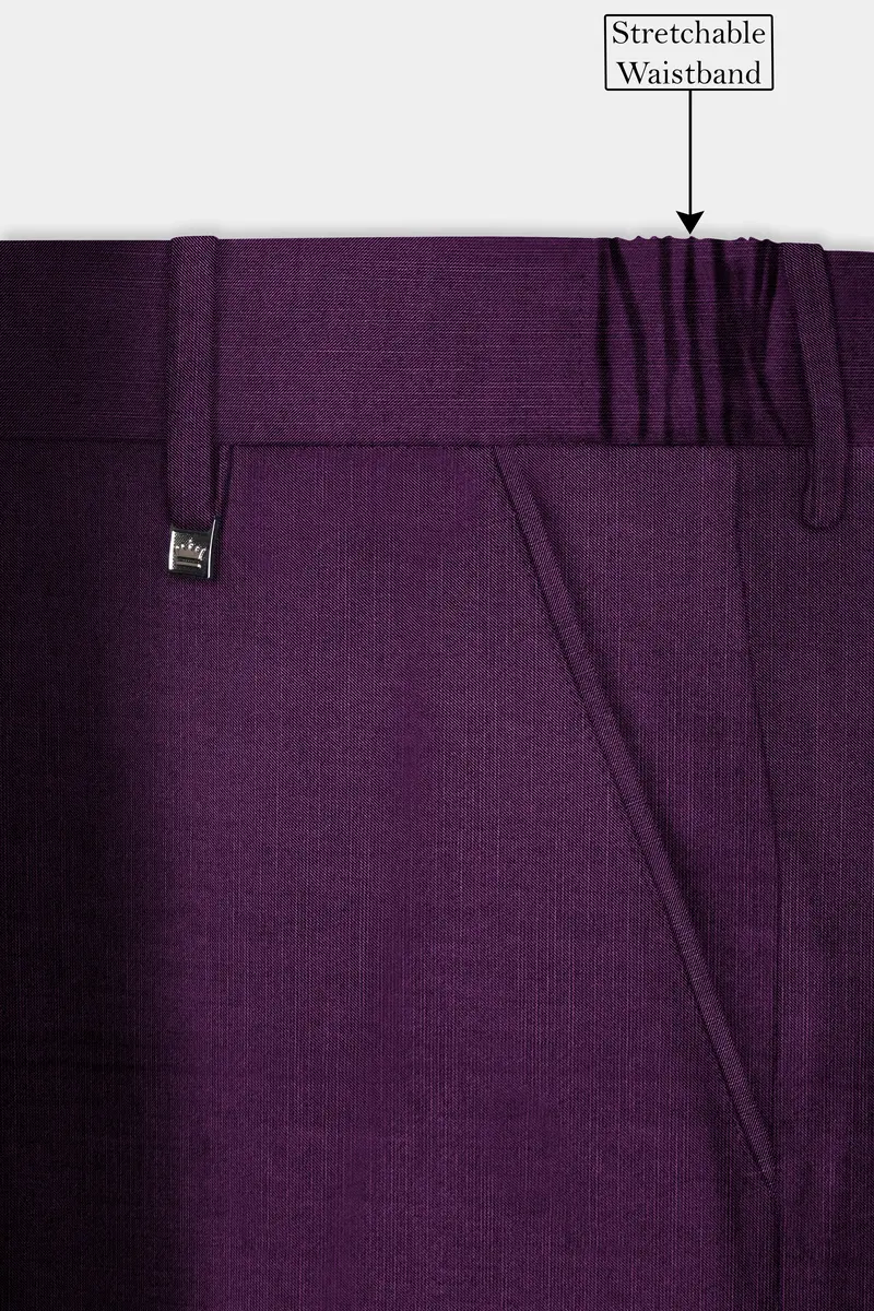 Orchid-Grape Purple Solid Wool Rich Double Breasted Slight Stretch Suit 15