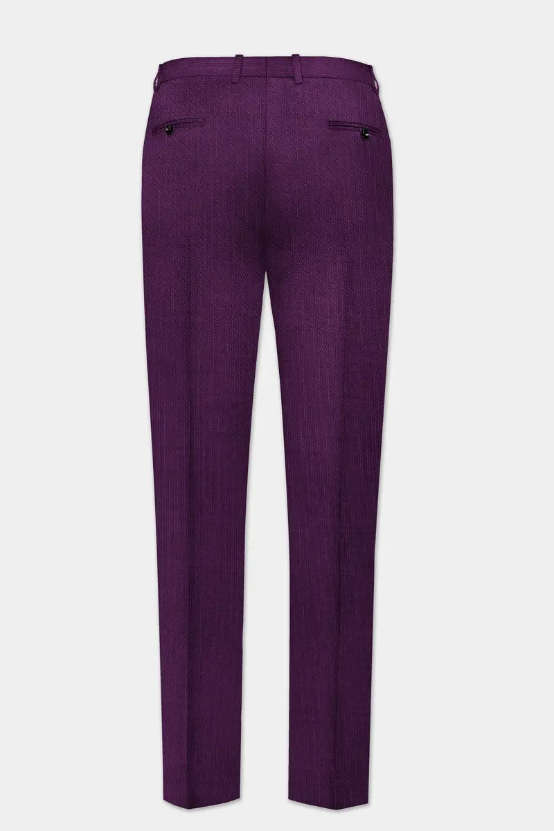 Orchid-Grape Purple Solid Wool Rich Double Breasted Slight Stretch Suit 15