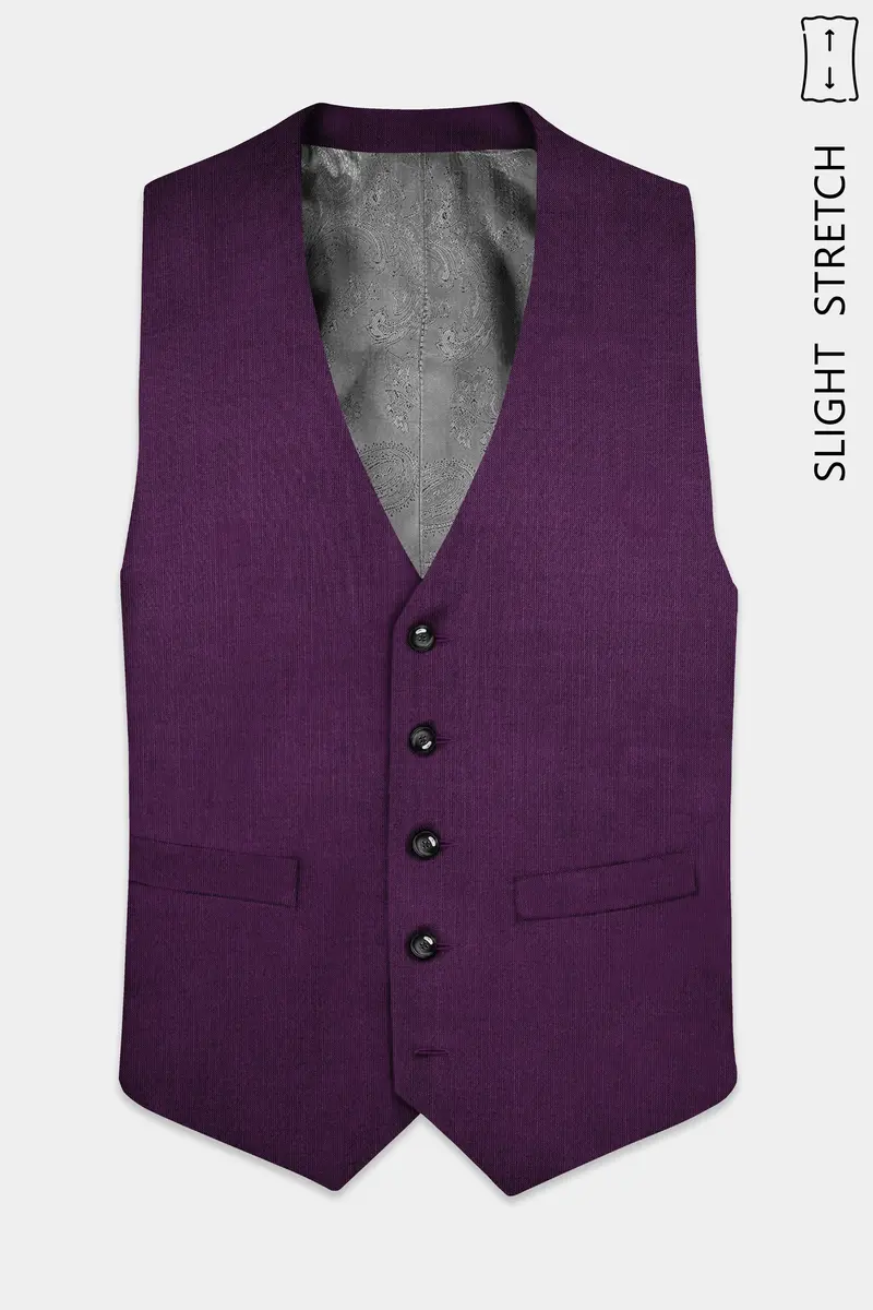Orchid-Grape Purple Solid Wool Rich Double Breasted Slight Stretch Suit 16