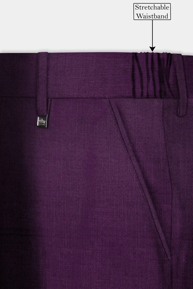 Orchid-Grape Purple Solid Wool Rich Double Breasted Slight Stretch Suit 16