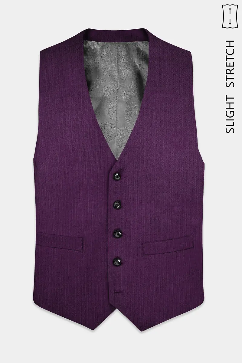 Orchid-Grape Purple Solid Wool Rich Double Breasted Slight Stretch Suit 17