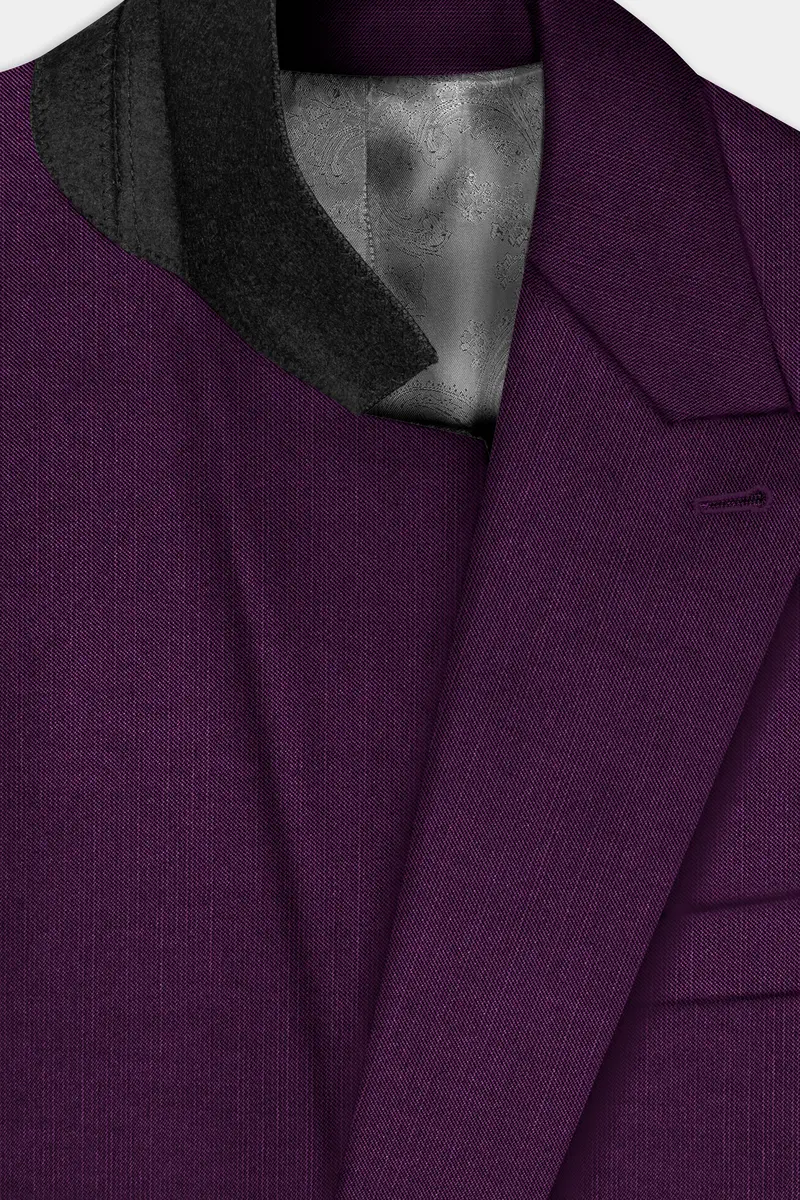 Orchid-Grape Purple Solid Wool Rich Double Breasted Slight Stretch Suit 6