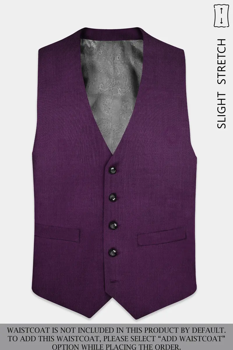 Orchid-Grape Purple Solid Wool Rich Single Breasted Slight Stretch Suit 17