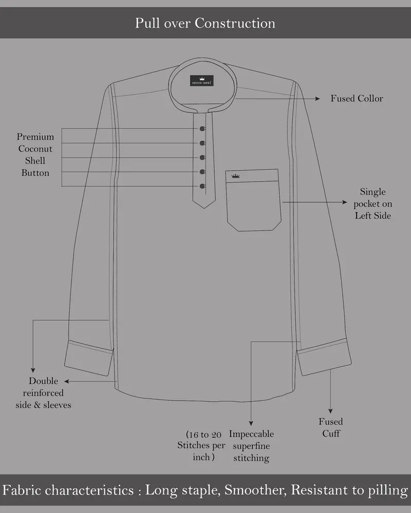 Orchid Plaid Luxurious Linen Kurta Shirt 10