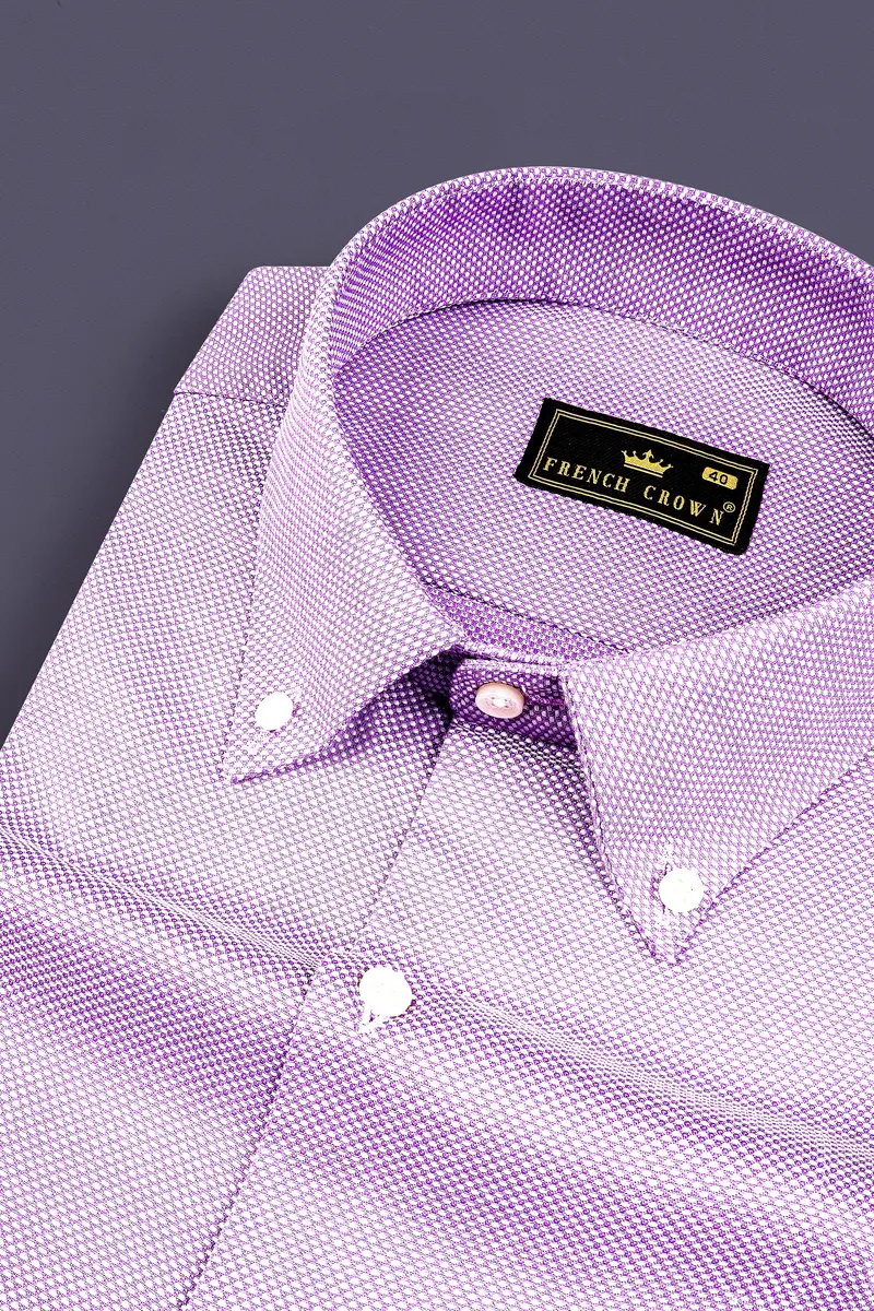 Orchid Purple Dobby Textured Premium Giza Cotton Shirt 1