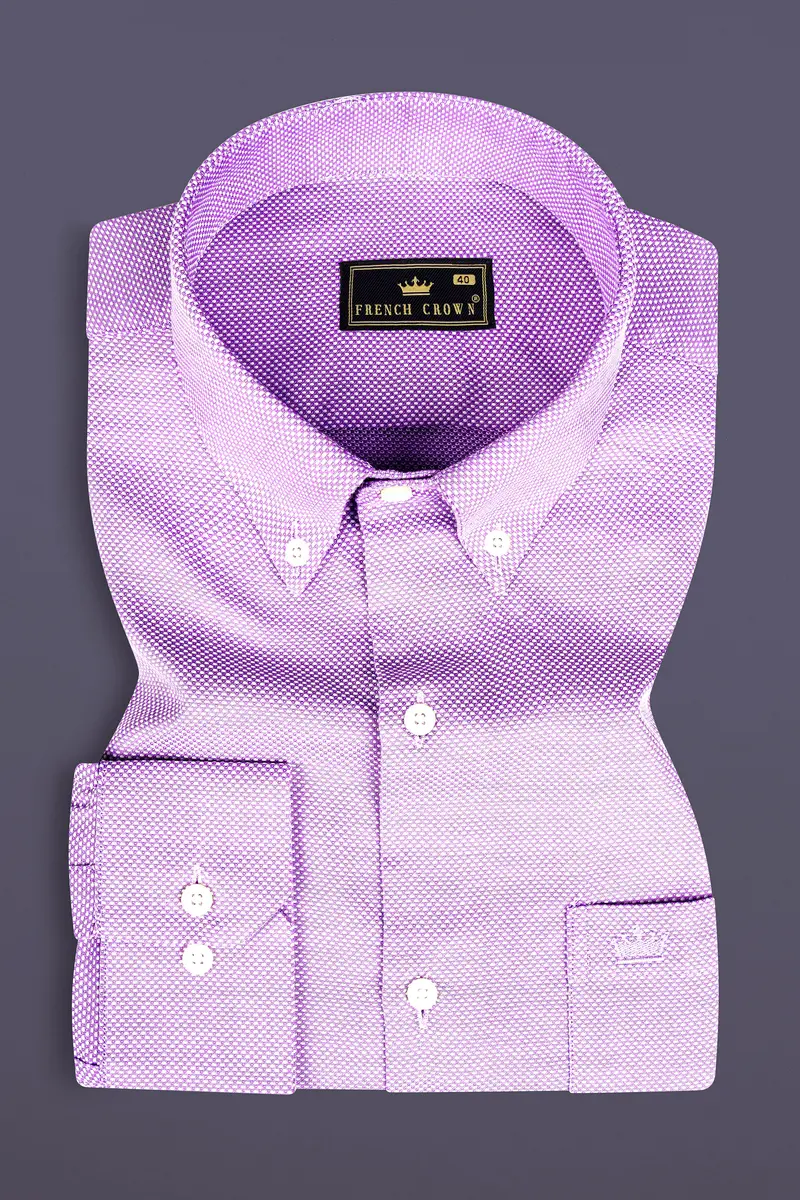 Orchid Purple Dobby Textured Premium Giza Cotton Shirt 3