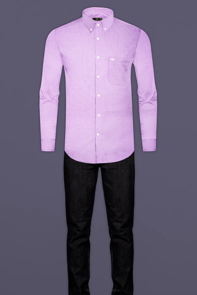 Orchid Purple Dobby Textured Premium Giza Cotton Shirt 6