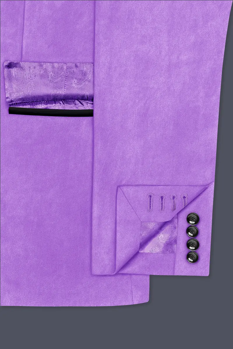 Orchid-Wisteria Purple Velvet Peak Lapel Tuxedo Suit 7