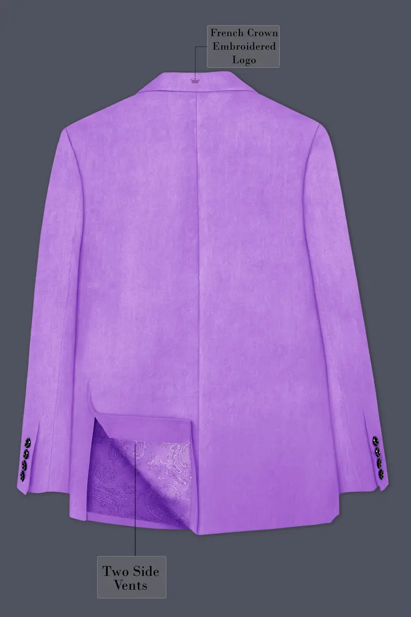 Orchid-Wisteria Purple Velvet Peak Lapel Tuxedo Suit 9