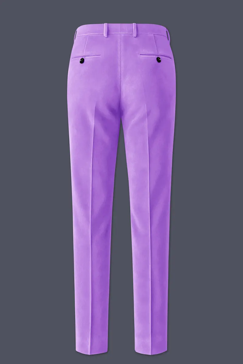 Orchid-Wisteria Purple Velvet Stretchable Waistband Pant 5