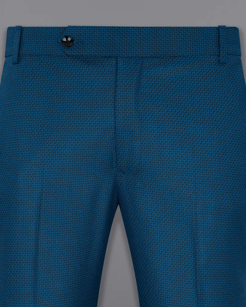 Orient Blue And Black Textured Pant 2