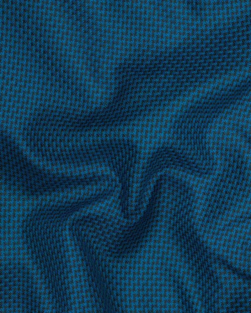 Orient Blue And Black Textured Pant 3