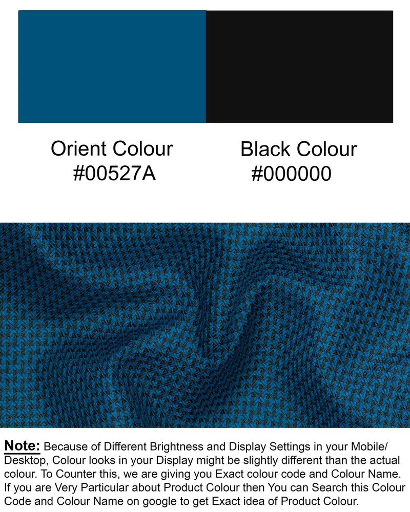 Orient Blue And Black Textured Pant 6