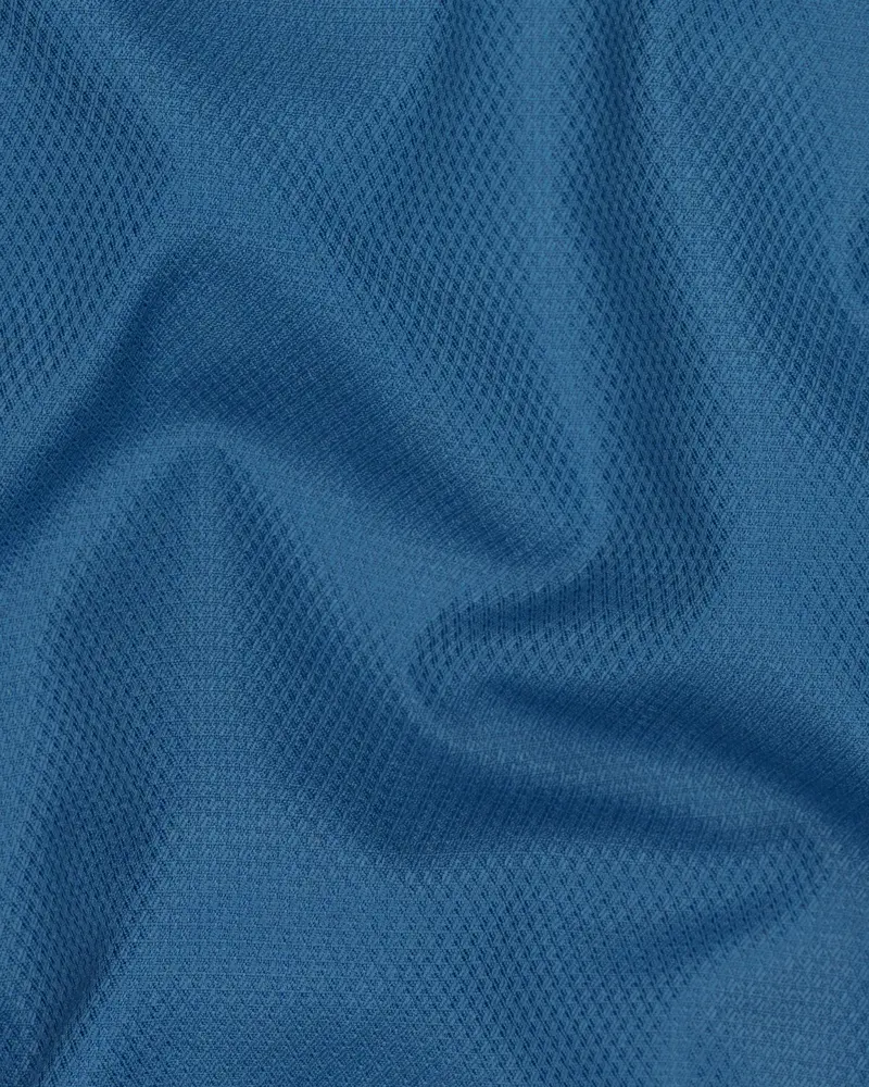 Orient Blue Diamond Textured Woolrich Blazer 3