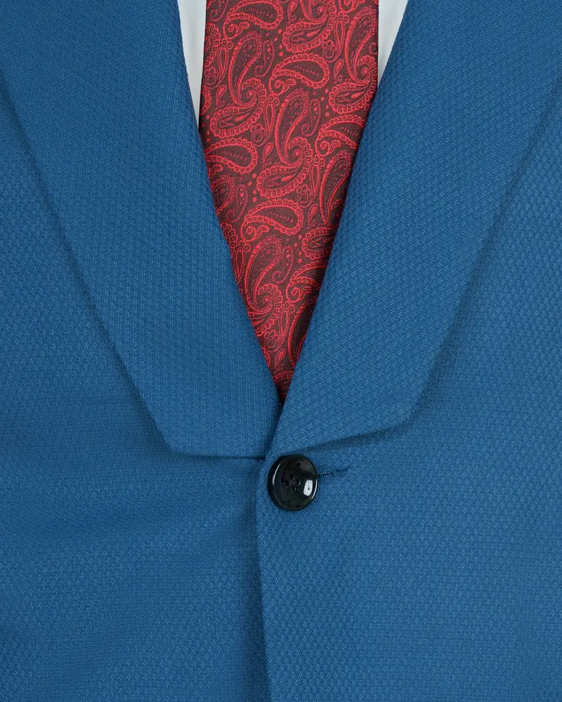 Orient Blue Diamond Textured Woolrich Blazer 4