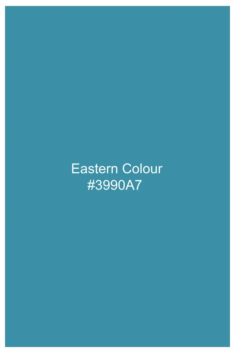 Orientor-Eastern Blue Subtle Sheen Super Soft Premium Cotton Mandarin Dress Shirt 7