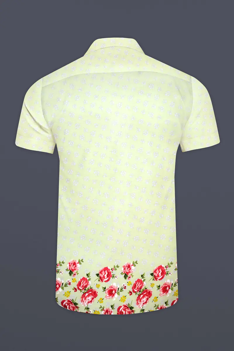 Orinoco Green Flower Printed Super Soft Tencel Cotton Blend Shirt 6