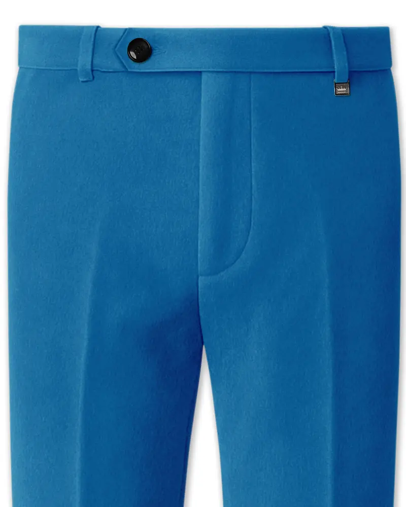 Orvian-Venice Blue Velvet Stretchable Waistband Pant 1