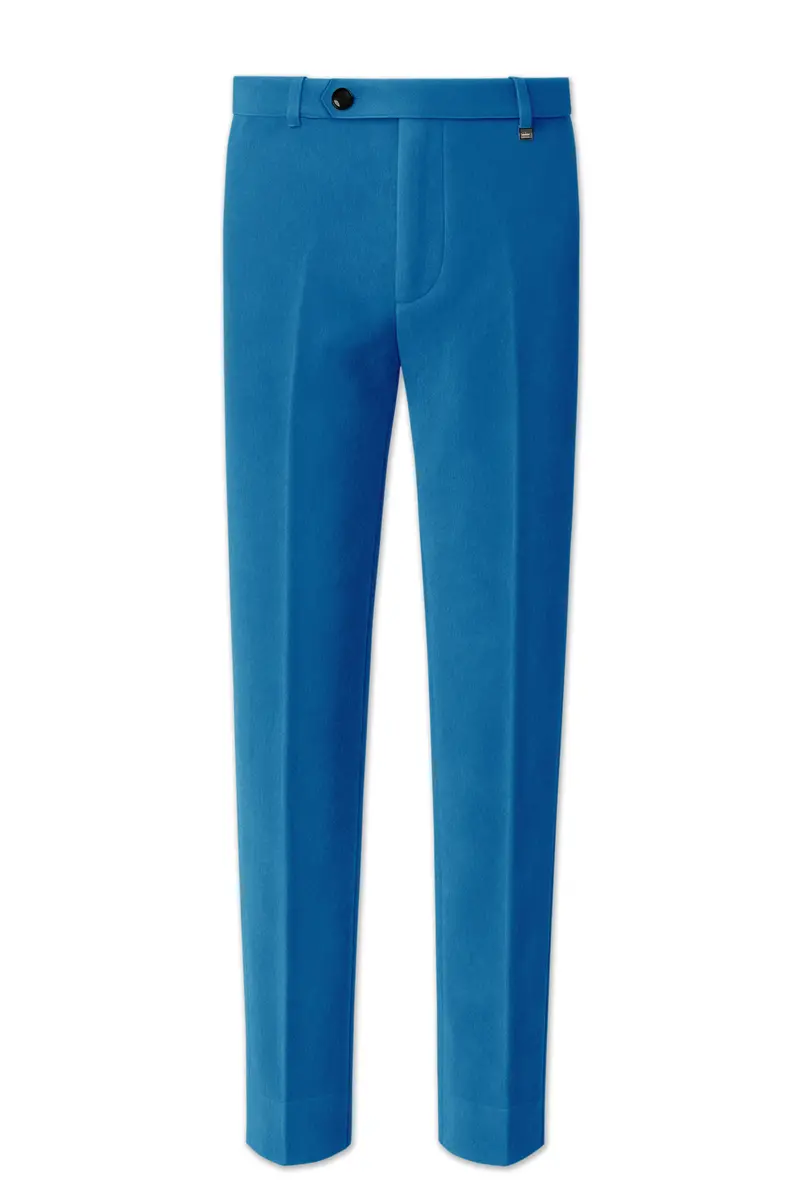 Orvian-Venice Blue Velvet Stretchable Waistband Pant 2