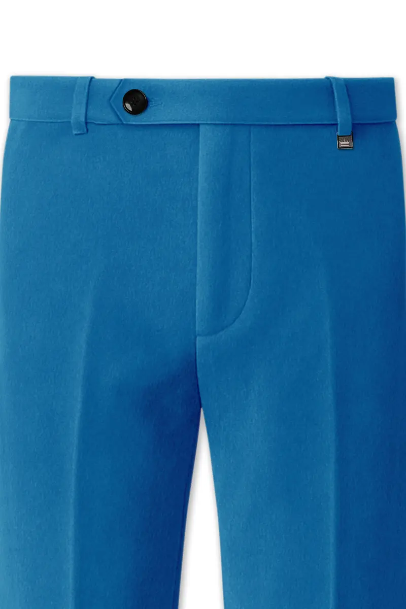 Orvian-Venice Blue Velvet Stretchable Waistband Pant 4