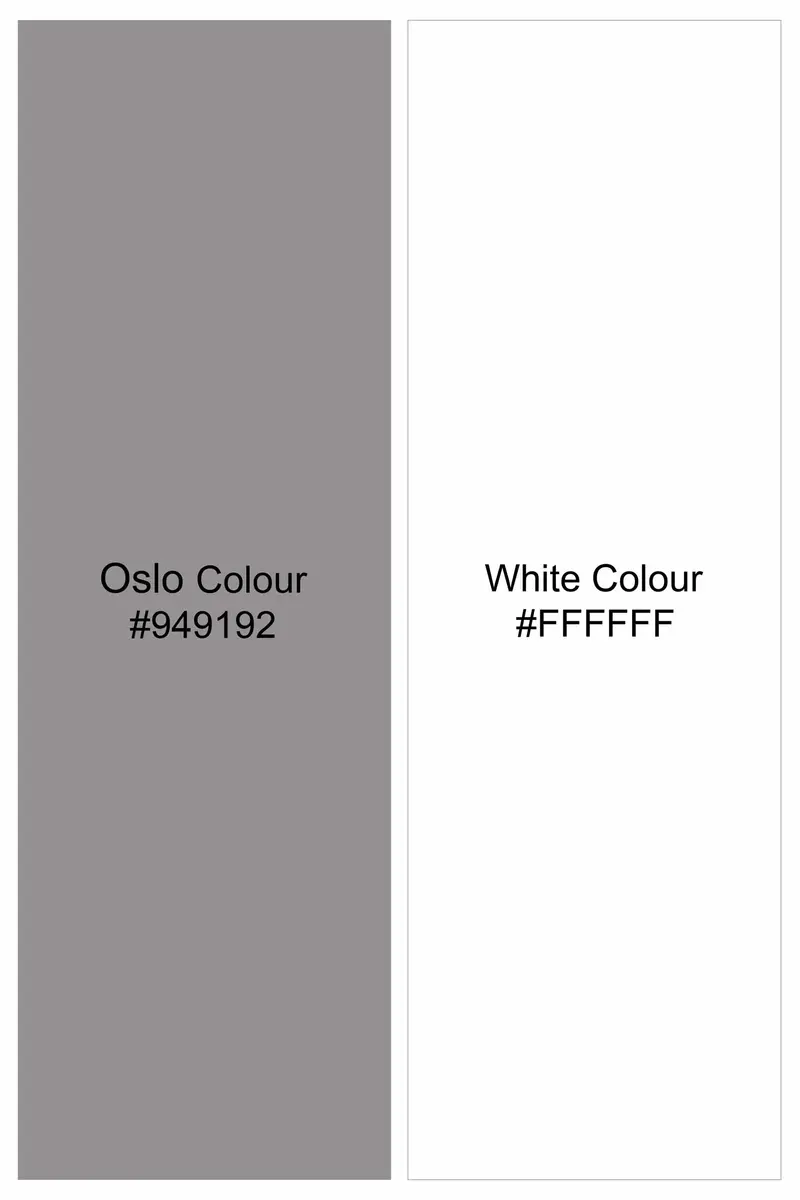 Oslo Gray And White Checkered Dobby Textured Premium Giza Cotton Kurta Shirt 6