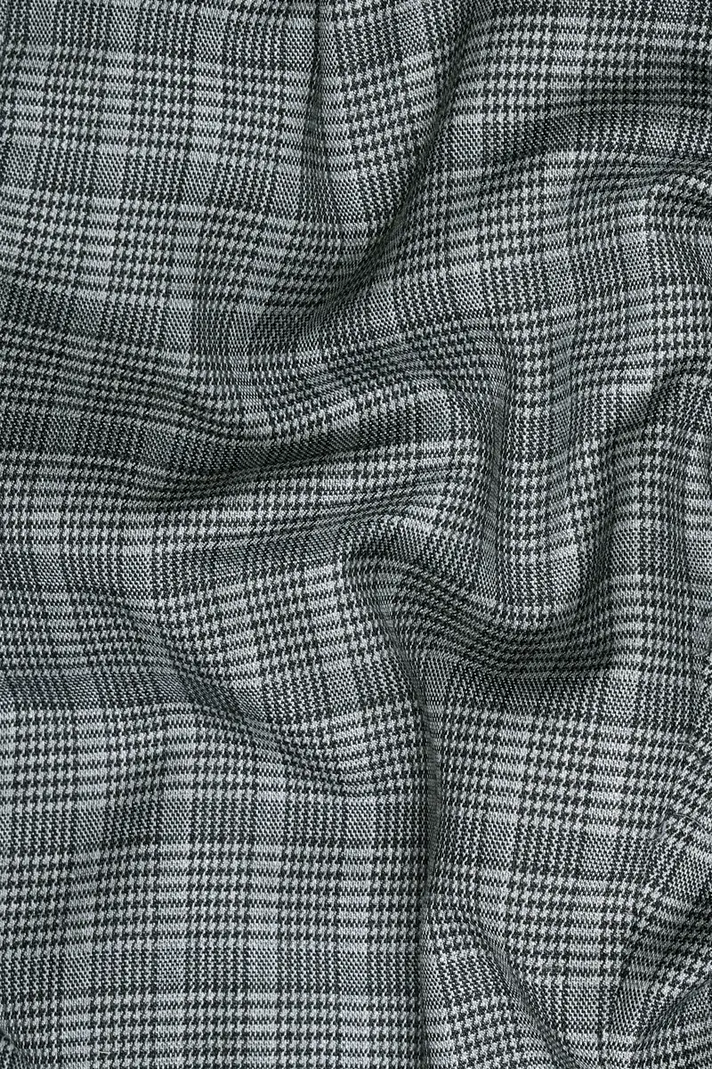 Oslo Gray Checkered Wool Rich Stretchable Traveler Waistcoat 3
