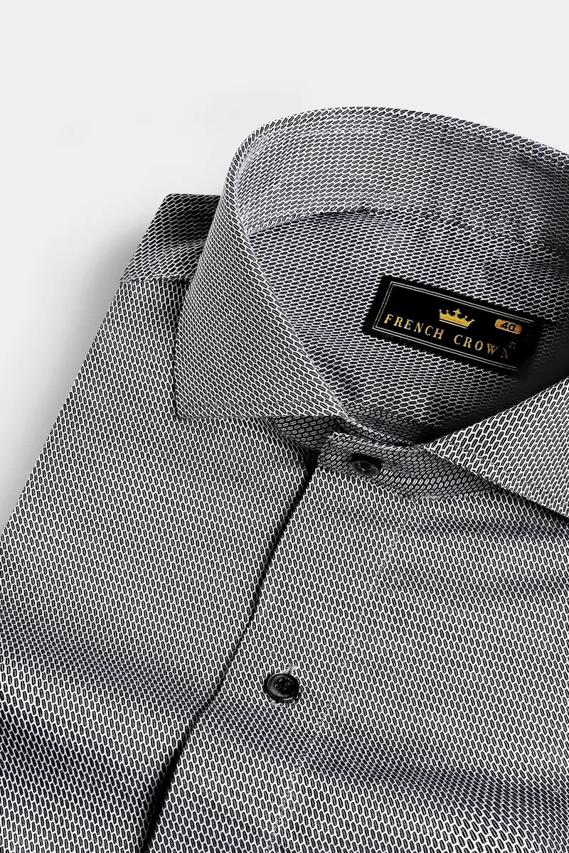 Oslo Gray Dobby Textured Premium Giza Cotton Shirt 1