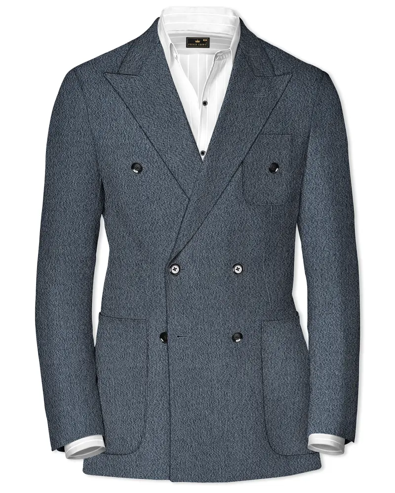 Oslo Gray Double Breasted Premium Cotton Sports Blazer 1