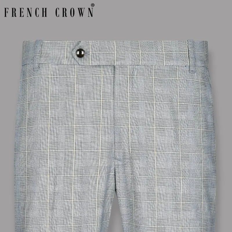 Oslo Gray Windowpane Pant 1