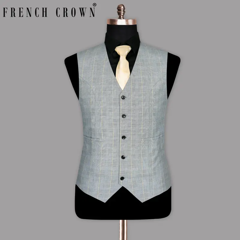 Oslo Gray Windowpane Waistcoat 1