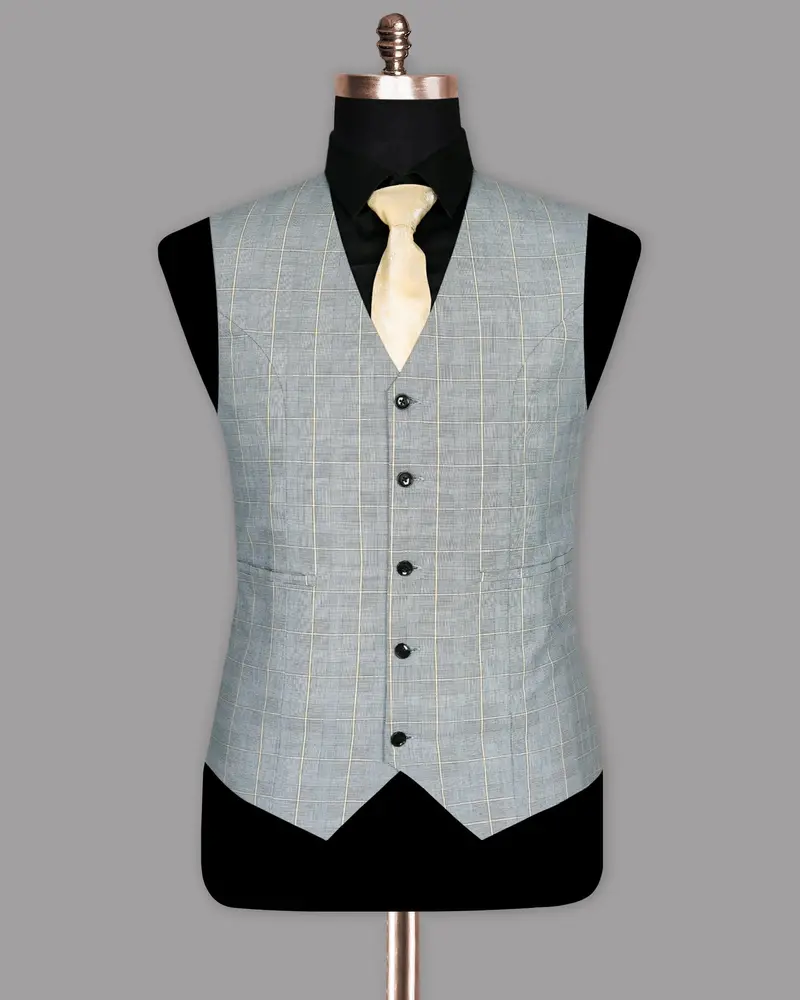 Oslo Gray Windowpane Waistcoat 2