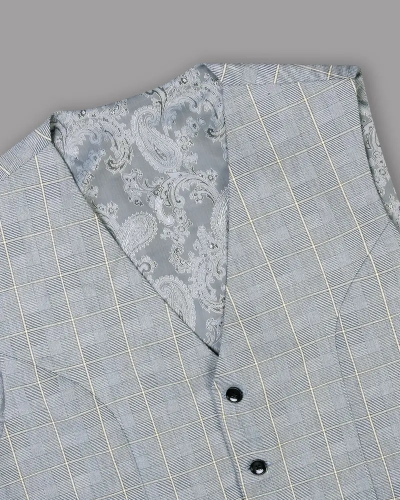 Oslo Gray Windowpane Waistcoat 4