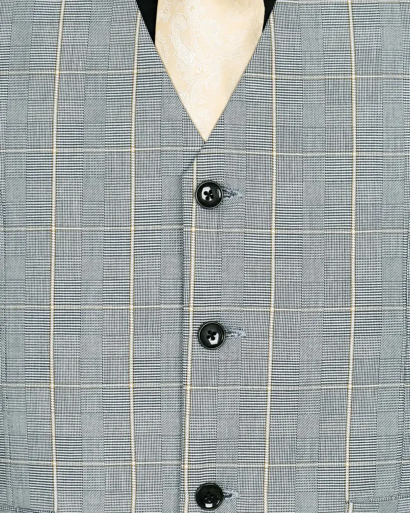 Oslo Gray Windowpane Waistcoat 5