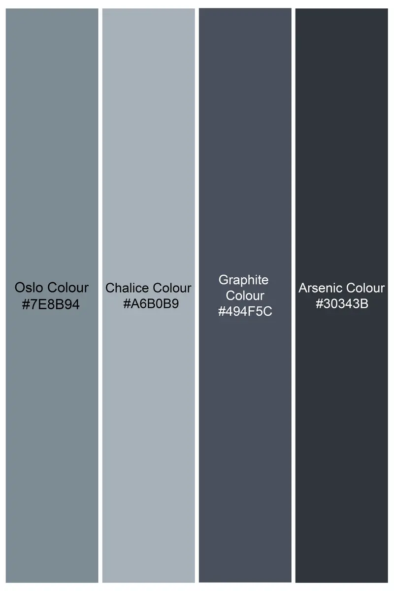 Oslo Gray With Graphite Gray Printed Premium Cotton Blazer 7