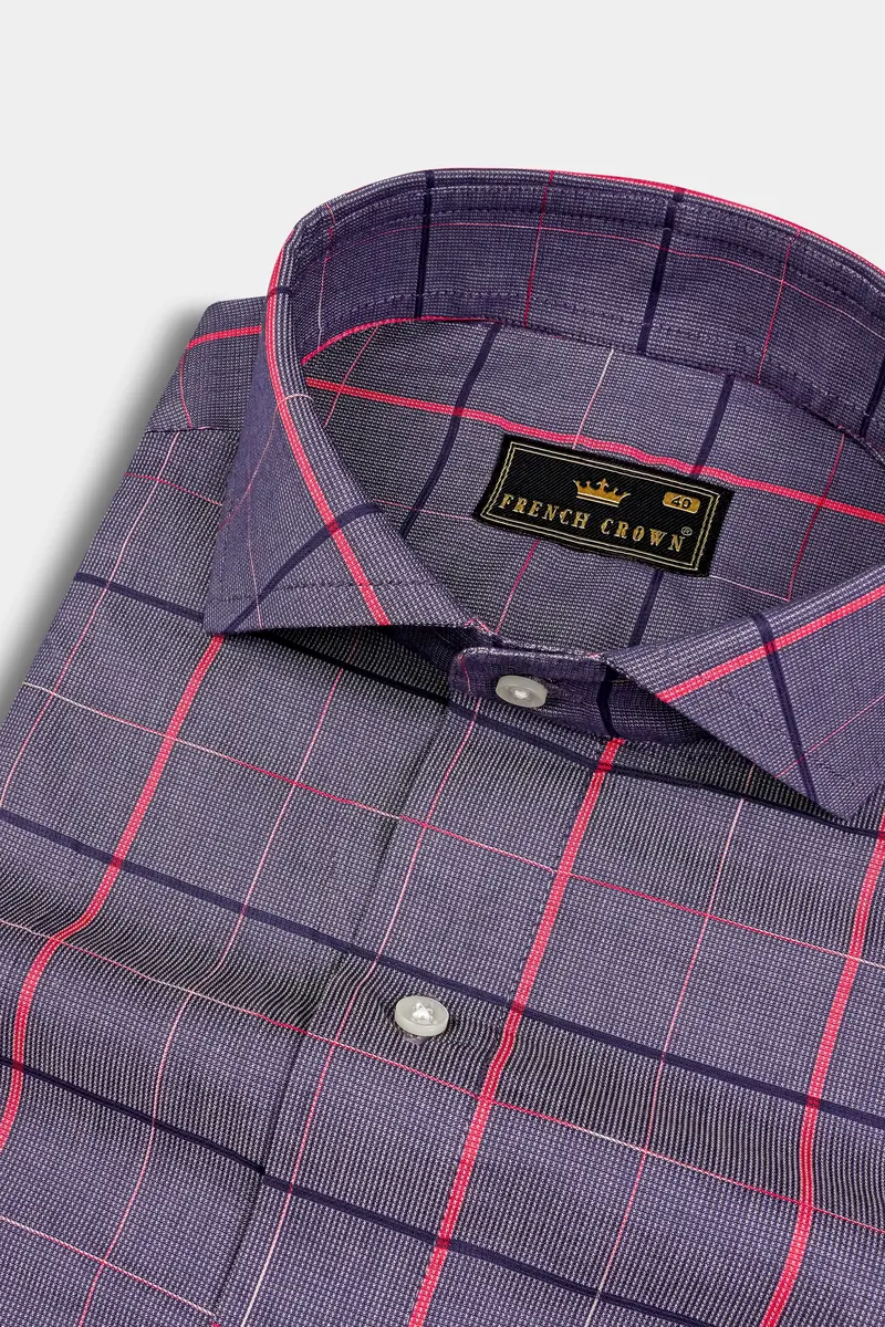 Oslo Windowpane Dobby Textured Premium Giza Cotton Shirt 1