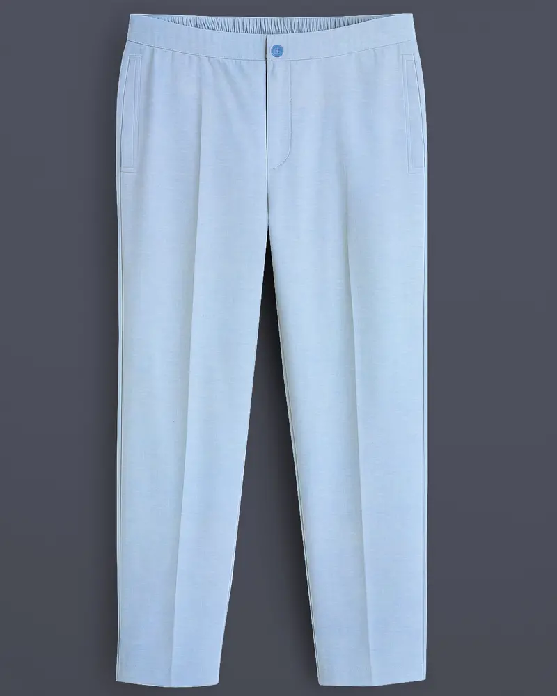 Ossira-Spindle Blue Dobby Textured Premium Cotton Lounge Pant 1